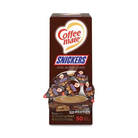 Nestle Coffeemate, LIQUID COFFEE CREAMER, SNICKERS, 0.38 OZ MINI CUPS, 50PK 61425BX